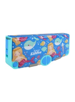 SMILY KIDDOS Smily Kiddos Multi Functional Pop Out Pencil Box for Kids Stationery for Children | 24.5 x 4 x 10cm | - Mermaid Theme - Blue  - Image 4