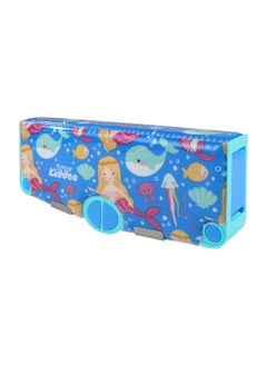 SMILY KIDDOS Smily Kiddos Multi Functional Pop Out Pencil Box for Kids Stationery for Children | 24.5 x 4 x 10cm | - Mermaid Theme - Blue  - Image 5