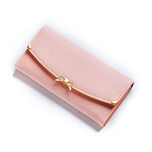 Woolala Women Cute Bowknot Wallet Trifold Large Capacity Long Purse - Image 1