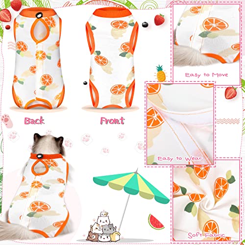 Nuanchu 3 Pieces Cat Recovery Suit Kitten Recovery Suit ECollar Alternative for Cats and Dogs Abdominal Skin Anti Licking Pajama Clothes SetsLargeFruit StyleColorful - Image 3
