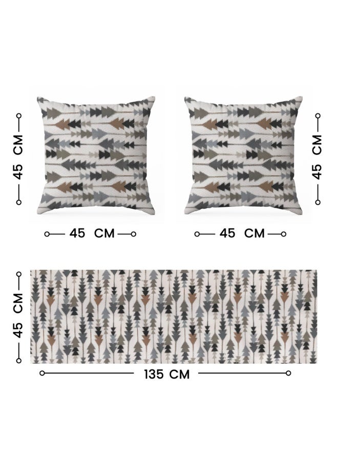  انتكس بيت الستائر طقم إنتكس هوم صوفيا إليجانس، 3 قطع - مفرش طاولة فاخر من الكتان المخملي وغطائي وسادة - ديكور منزلي أنيق لطاولات الطعام وغرف المعيشة - Image 4