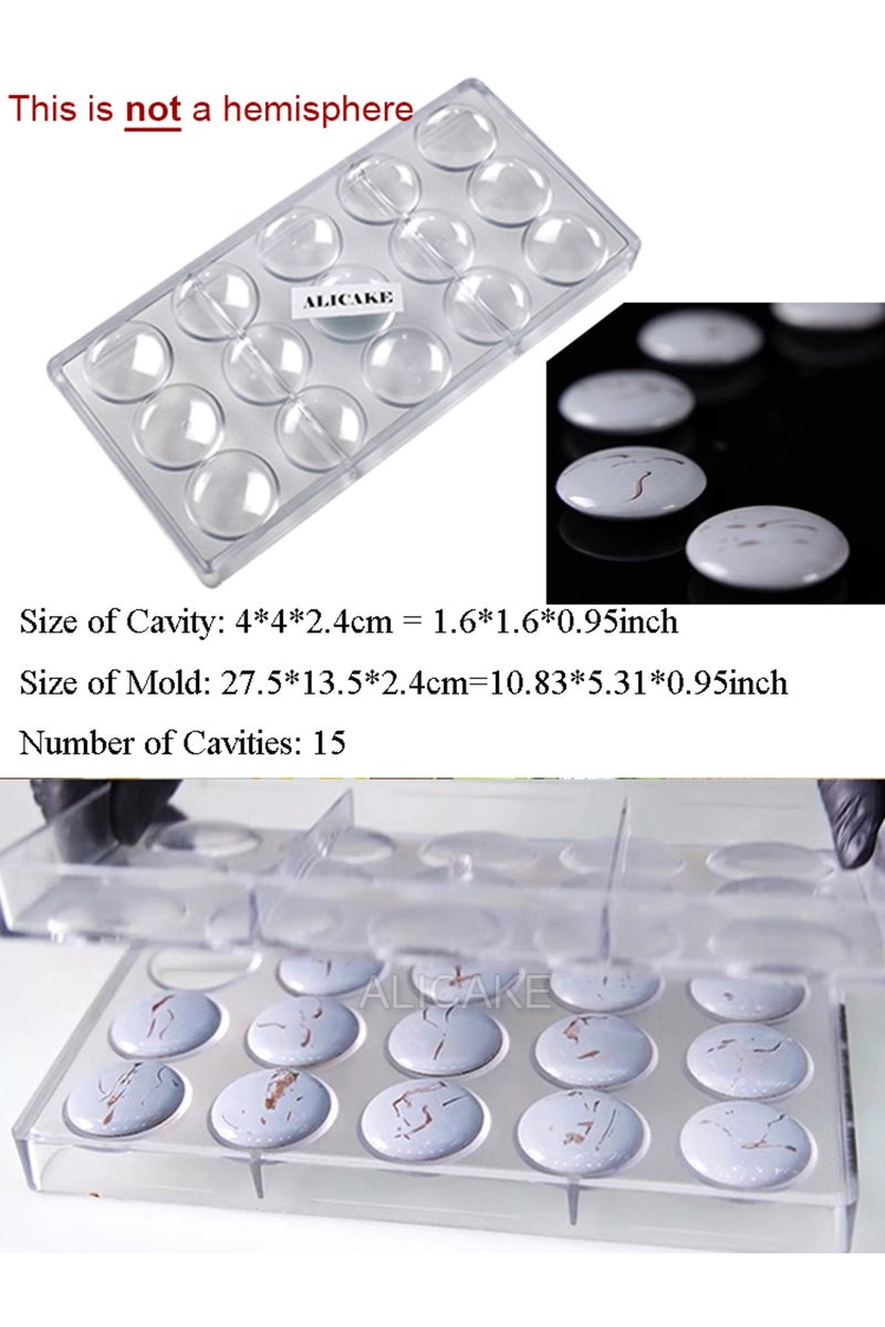 قالب شوكولاتة ليس نصف كروي، 15 تجويف، مصنوع من البولي كربونات، على شكل بركان، لصنع حلوى البونبون