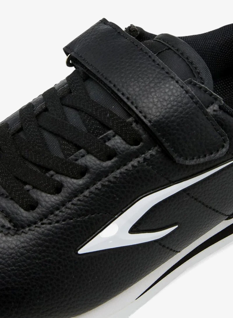 Dash Panelled Sneakers with Hook and Loop Closure