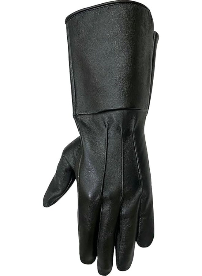 SI MEN'S MEDIEVAL RENAISSANCE UNLINED GAUNTLET GLOVES (XL, BLACK) - Image 4