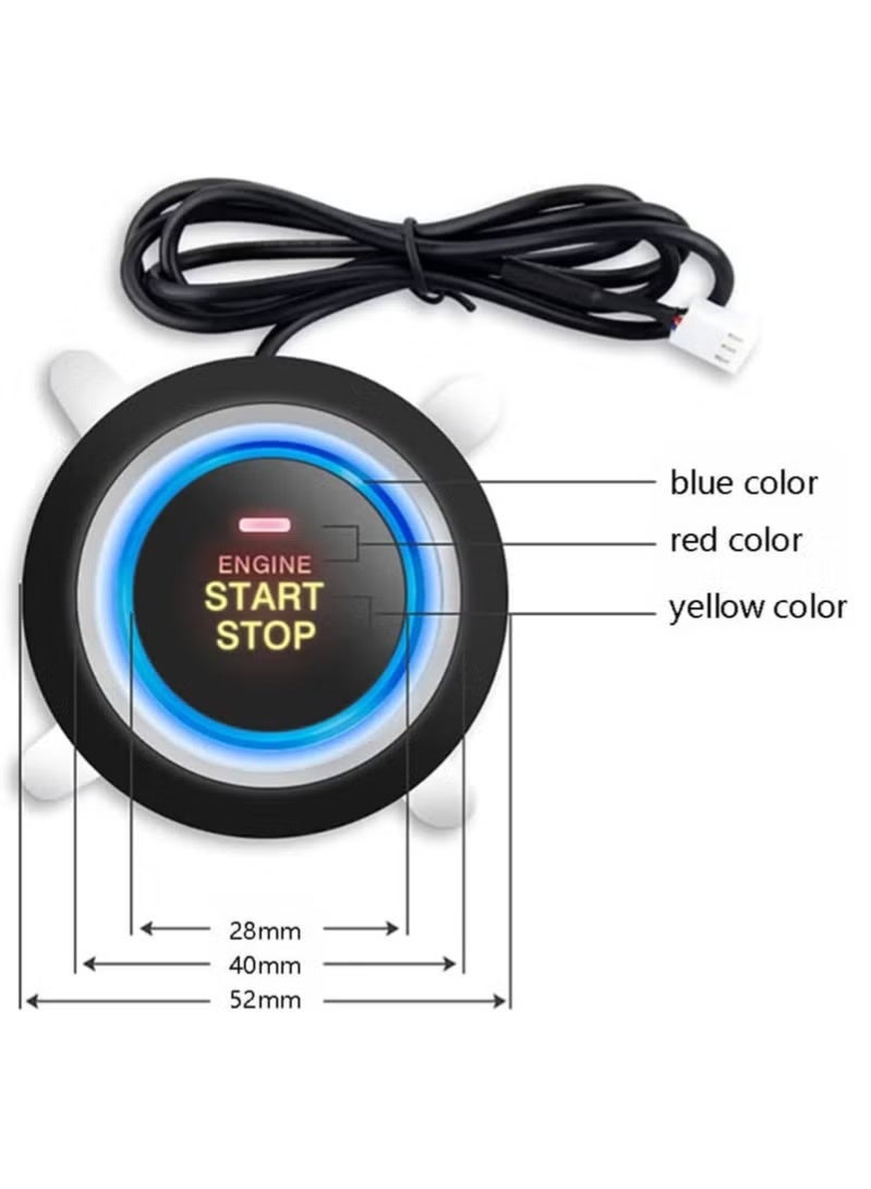 12V Car Passive Keyless Entry System PKE Engine Starter Push Button Vehicles Start/Stop Kit Safe Lock with 2 Smart Key - Image 3