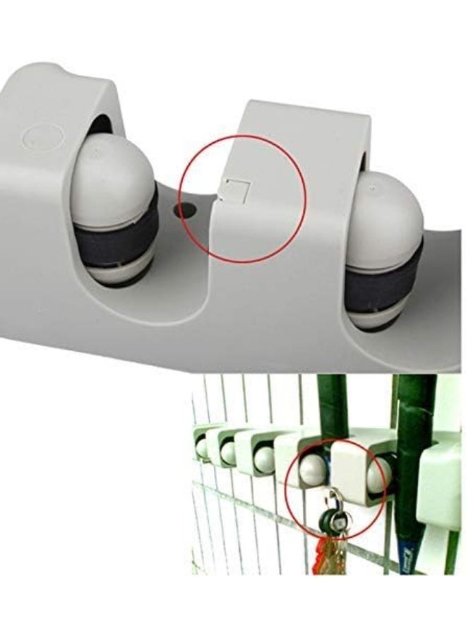 RISHIL WORLD DORLIONA 5 Position 6 Hooks Wall Mounted Mop Broom Holder Hanger Kitchen Shelf Storage Holder Garage Storage Single Item - Image 3