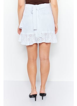 Bar III Women Eyelet Mini Skirt, White  - Image 2