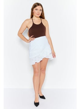 Bar III Women Eyelet Mini Skirt, White  - Image 3