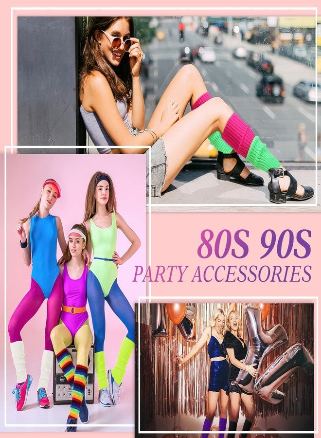 Buauty 80s 90s Leg Warmers for Women, Neon Ribbed Leg Socks, Stylish Accessories for Inspired Outfits for Yoga,Running,Hiking - Image 3