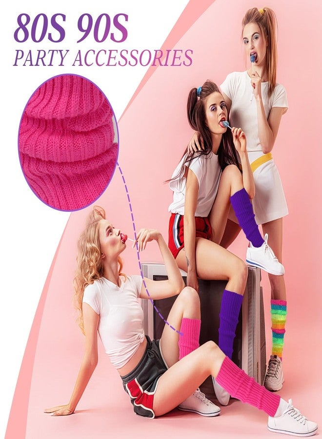 Buauty 80s 90s Leg Warmers for Women, Neon Ribbed Leg Socks, Stylish Accessories for Inspired Outfits for Yoga,Running,Hiking - Image 5