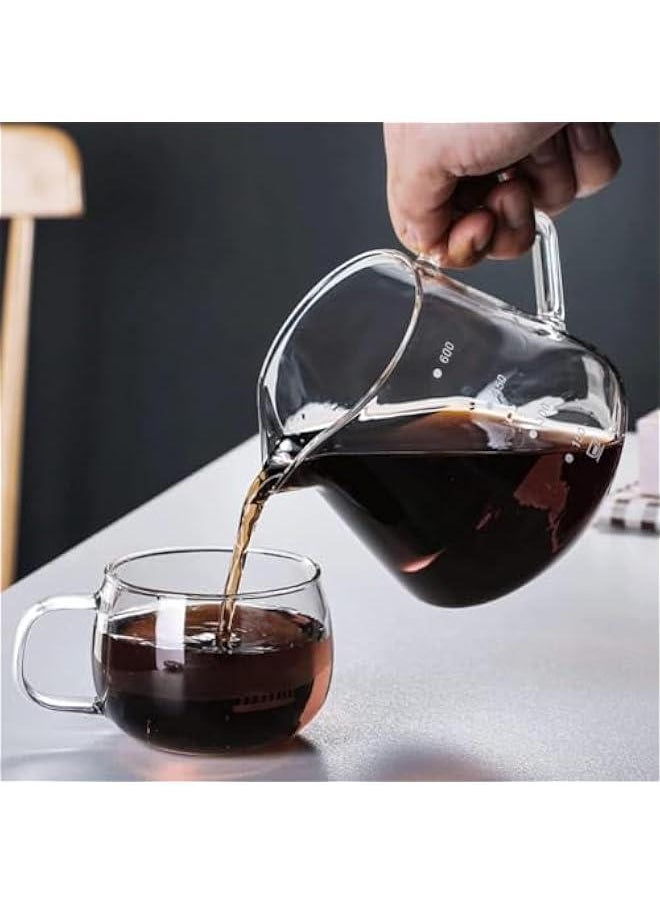 HOOKOR Pour Over Coffee Maker - 20 OZ /600ML Glass Carafe Coffee Server with Glass Coffee Dripper/Filter, Walnut Handle & Glass Lid, Drip Coffee Maker for Home Café Restaurant Camping (600ML)  - Image 3