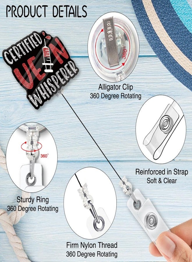 ZBBFSCSB Certified Vein Whisperer Fun Glitter Badge Scroll Retractable, Cute Badge Holder for Phlebotomy Nurses, Christmas Birthday Graduation Gift for Doctors Nurses RN MD - Image 3