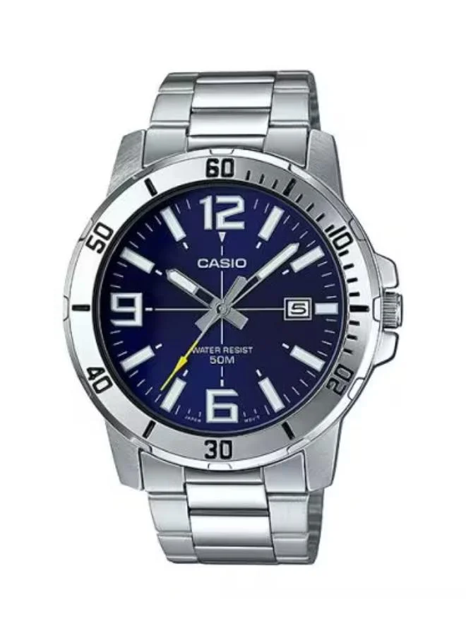 كاسيو Men's Stainless Steel Analog Watch MTP-VD01D-2B - 45 mm