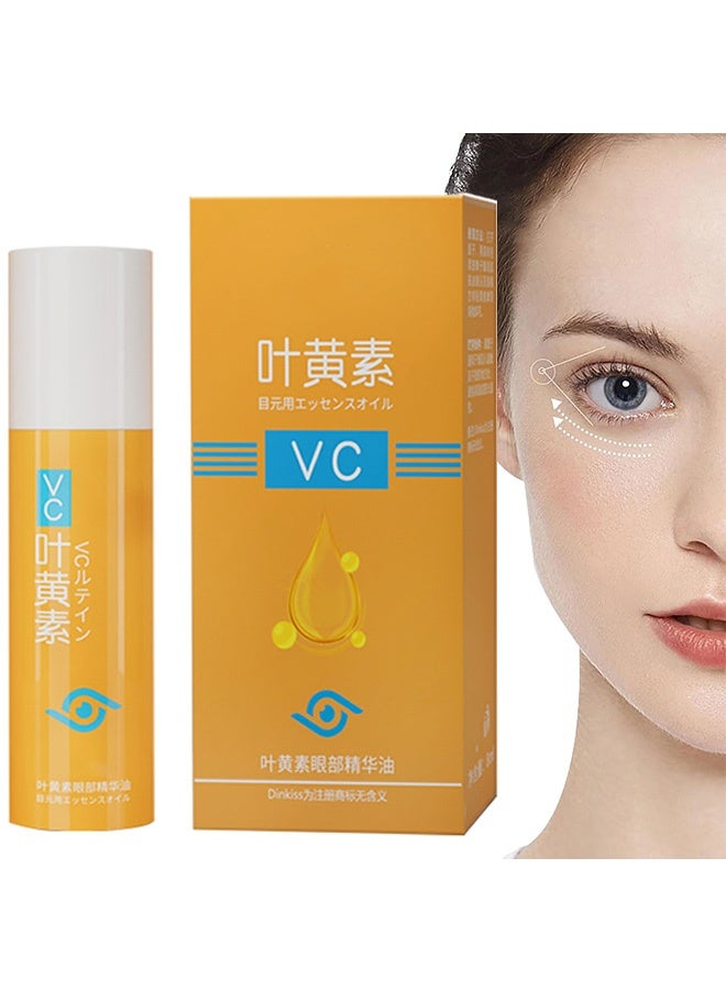 Dinkiss Lutein Eye Essence Oil, Vc Lutein Eye Essence Oil, Lutein Eye Serum, Lutein Eye Oil, Under Eye Oil Roller Ball, Japan Firming Anti-Aging Eye Serum For Eye Bags (8ml) - Image 2