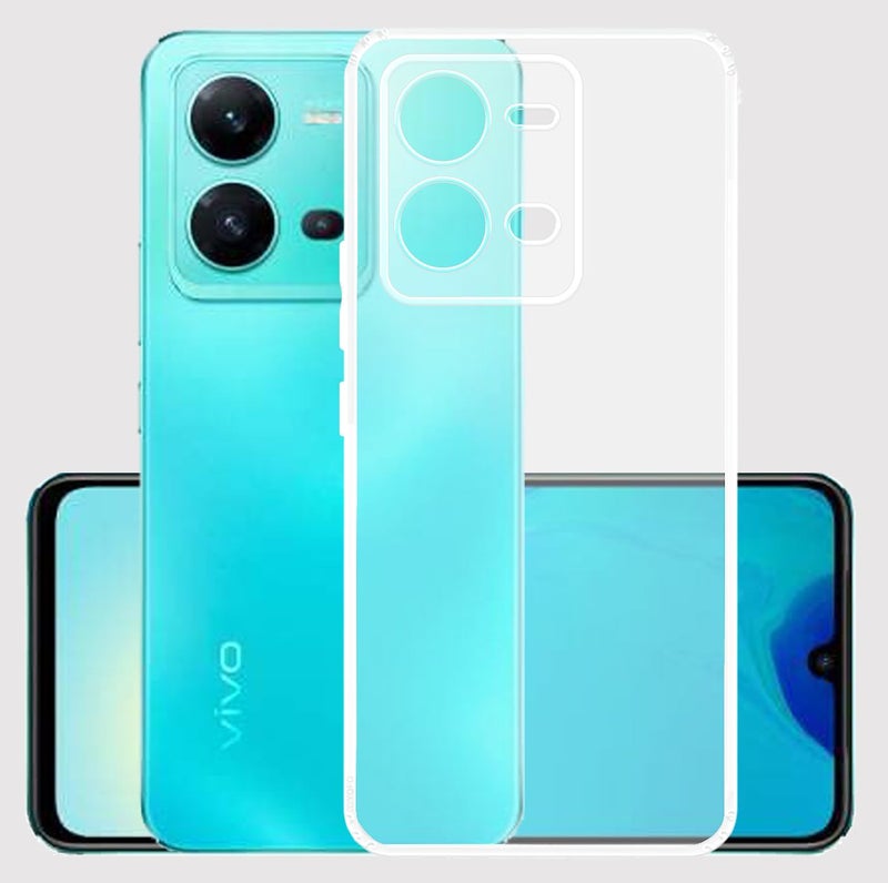 YOFO Silicon Back Cover Case for Vivo V25 / V25E (5G) (Transparent) Camera Protection with Dust Plug - Image 1