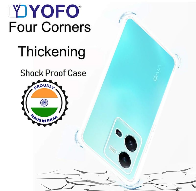 YOFO Silicon Back Cover Case for Vivo V25 / V25E (5G) (Transparent) Camera Protection with Dust Plug - Image 3