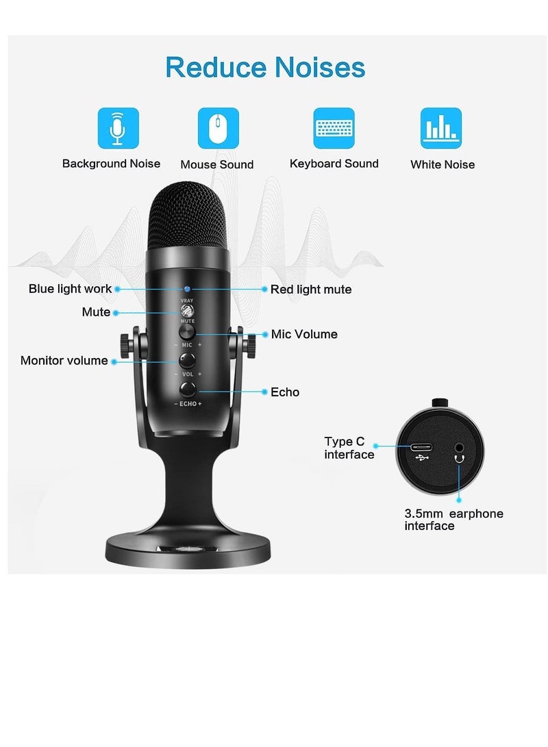 Jmary PW8 Professional Metal Voice Recording Usb Condenser Studio And Podcast Recording Gaming Microphones - Image 5