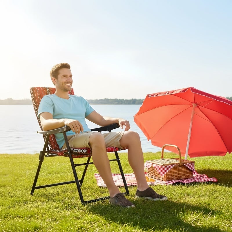 ETG Portable Folding Camping Chair – Lightweight Aluminum Frame, Padded Seat, Heavy Duty Support for Outdoor, Patio, and Travel Use - Image 4