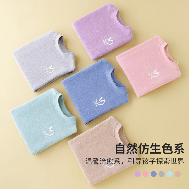 Children'S Wool Thermal Underwear Suit Baby Silk Autumn Clothes Long Pants Middle And Big Children Winter Double-Sided Brushed Pajamas - Image 5