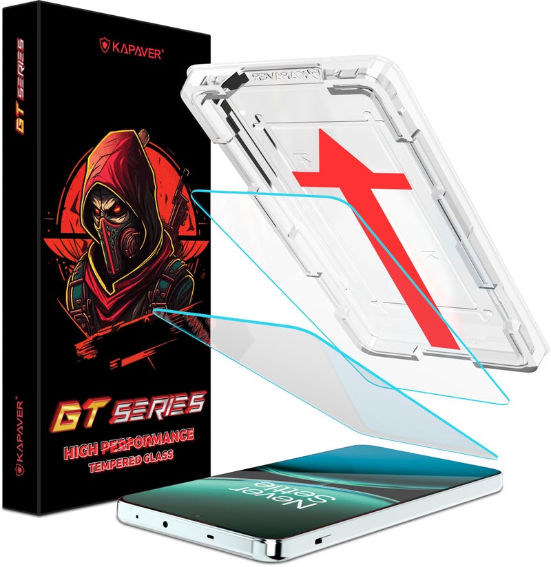 KAPAVER GT Series Clear Tempered Glass Screen Guard Protector for OnePlus Nord 4 (Pack of 2 Glass with 1 Easy Applicator) (Clear-2Pack) - Image 1