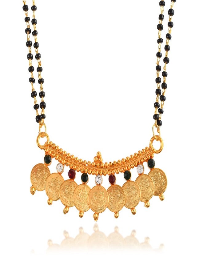 Superstore18 Brass 24KT Gold 9 Coin Lakshmi Mangalsutra Traditional Tanmaniya Ethnic jewellery wedding bridal festive for Women (SST1115MSSV) - Image 1