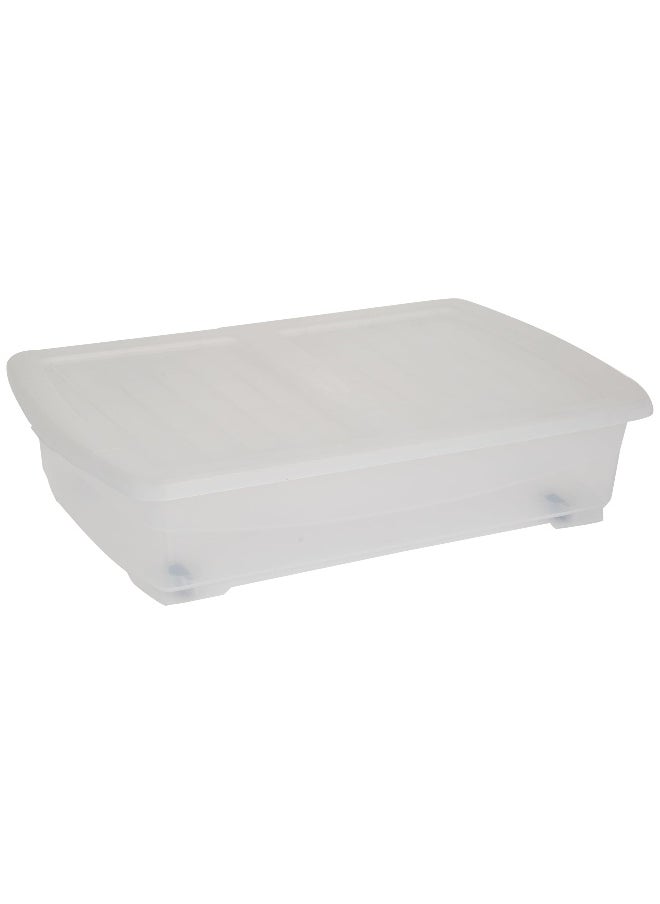 Cosmoplast 25L Clear Plastic Storage Set of 2 Box with Wheels & Lockable Lid  - Image 2