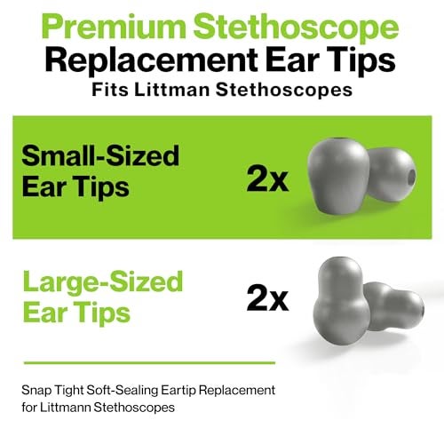 Durabasics Stethoscope Ear Tips Replacement for Littmann Stethoscopes Parts - Compatible with Littmann Ear Tips, Ear Pieces, Replacement Parts for Classic III, Cardiology 3, 4, & IV - Grey - Image 3