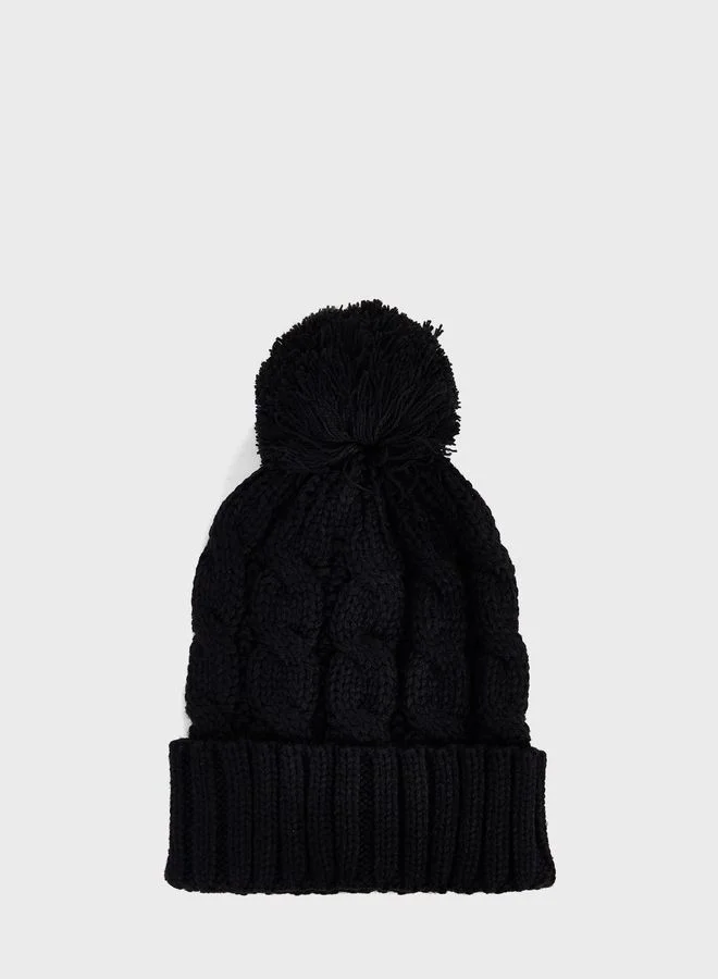 ELLA Pom Pom Winter Beanie & Scarf Set