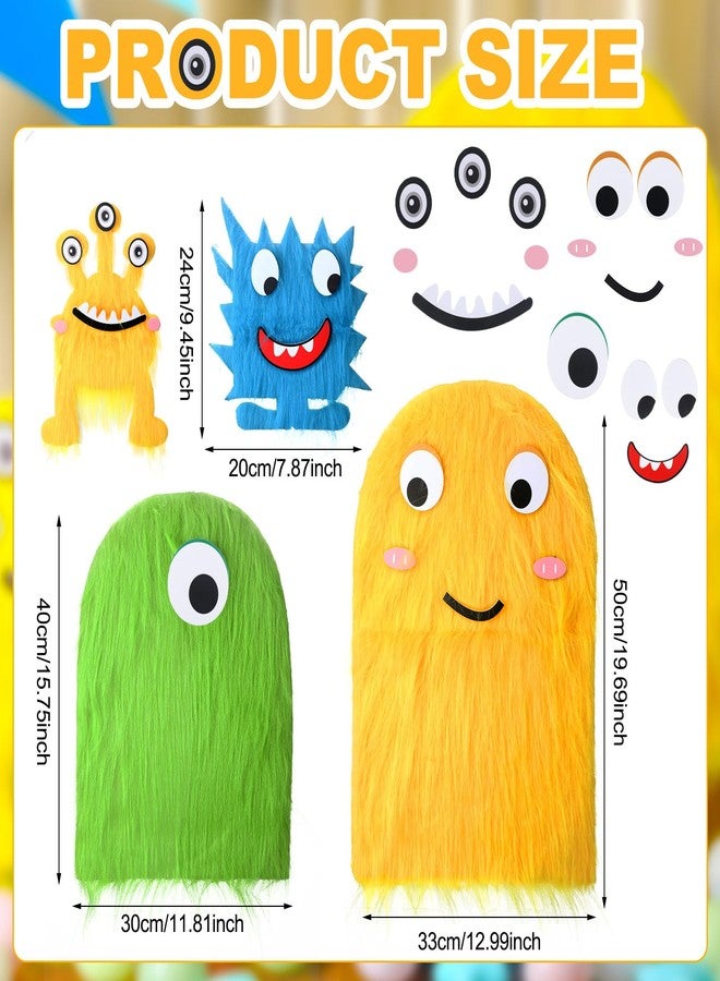 RoundFunny 4 Pcs Monster Birthday Party Decorations 20 in 16 in 14 in 10 in KT Material Monster Table Centerpieces for Birthday Baby Shower Themed Party Supplies - Image 2