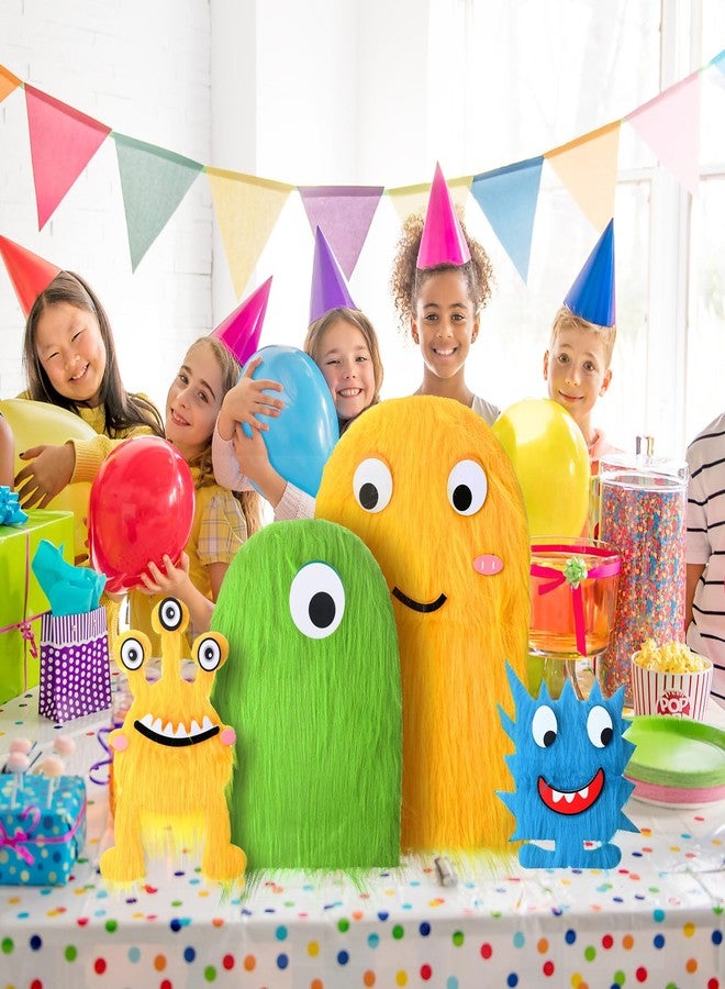 RoundFunny 4 Pcs Monster Birthday Party Decorations 20 in 16 in 14 in 10 in KT Material Monster Table Centerpieces for Birthday Baby Shower Themed Party Supplies - Image 5