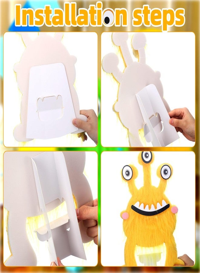 RoundFunny 4 Pcs Monster Birthday Party Decorations 20 in 16 in 14 in 10 in KT Material Monster Table Centerpieces for Birthday Baby Shower Themed Party Supplies - Image 3