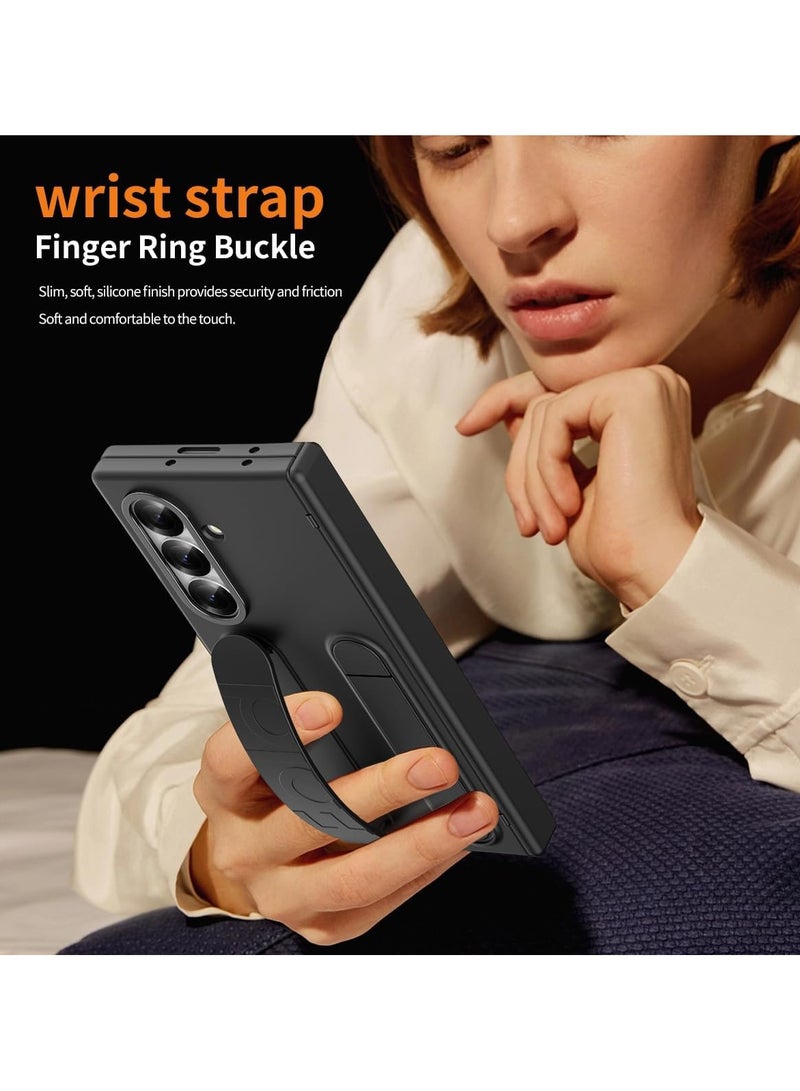 general Case for Samsung Galaxy Z Fold 7 5G Built-in Screen Protector Elastic Silicone Wrist Strap Case with Stand Hinge Protection Shockproof Case - Image 5