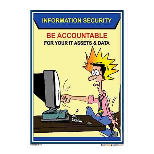 buysafetyposters.com buysafetyposterscom Be Accountable For Data Poster In English PVC Sticker A4 8 inch X 12 inch Multicolor  - Image 1