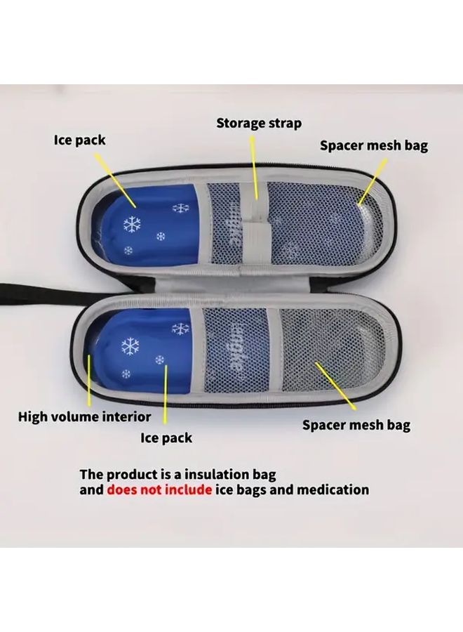 Black Insulin Cooler Travel Case Portable Thermal Bag for Diabetic Care - Image 5