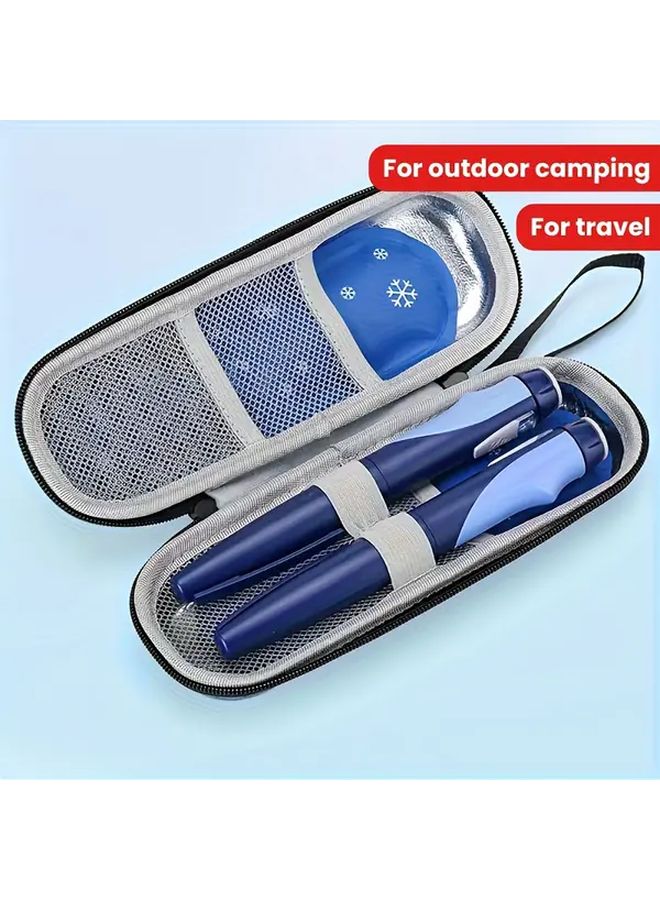 Black Insulin Cooler Travel Case Portable Thermal Bag for Diabetic Care - Image 1