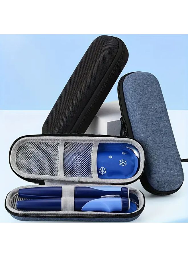 Black Insulin Cooler Travel Case Portable Thermal Bag for Diabetic Care - Image 2