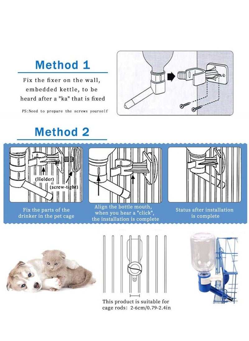 SYOSI - No Drip Dog Water Bottle, Small Medium Sized Dogs 15-30 lb, Cat Best Animal Wire Cage Feeder Leak-Proof Pet Kennel Dispenser Drinker BPA-Free (Blue, 11.2 Oz, 330 ML) - Image 1