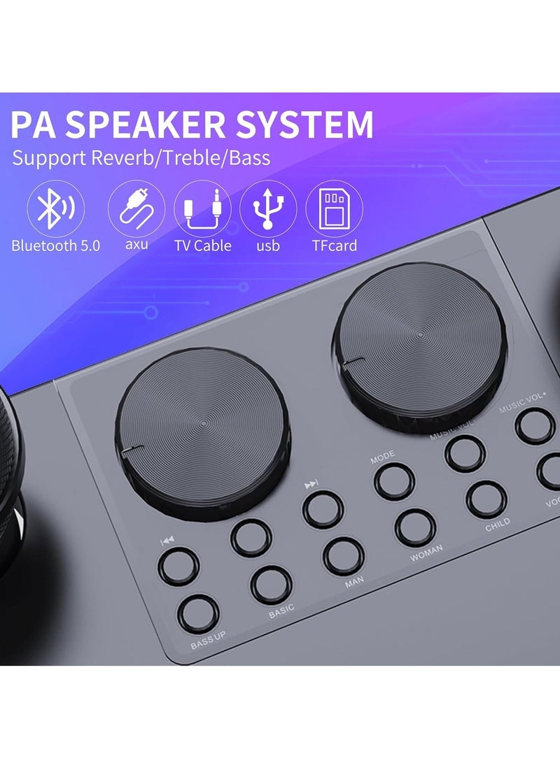 Smart Berry Karaoke Machine for Adults and Kids – Portable Bluetooth Speaker with 2 Wireless Microphones, PA Speaker System for Indoor  Outdoor Parties, Family Singing Fun - Image 4