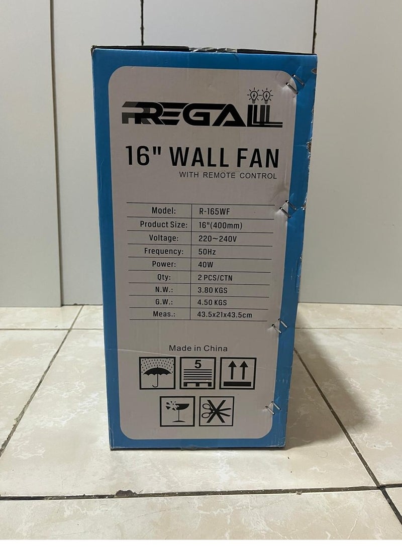 Regal 16" WALL FAN  REMOTE CONTROL 2 SET  - Image 2
