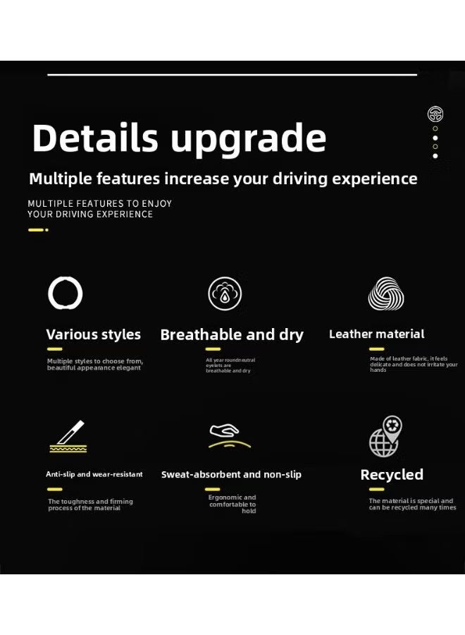 Car leather steering wheel cover, soft and comfortable, breathable and non-slip, universal elastic elastic steering wheel protective cover，Sports cars, car interior modifications - Image 4