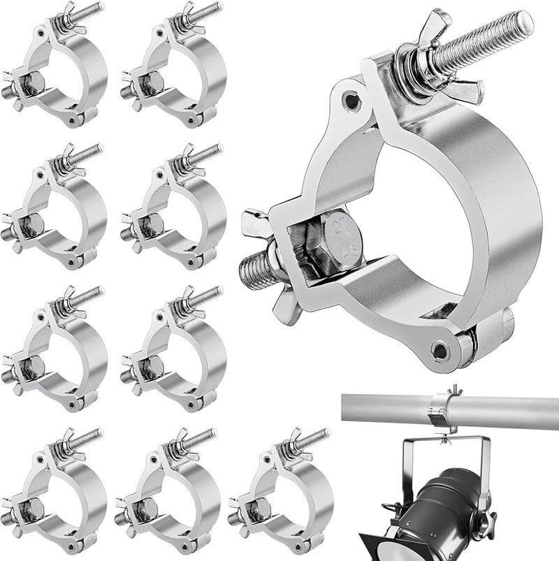 Aluminum O Clamps 220lb Capacity 10 Pack for Stage Lighting 1.89 2.05 Inch Pipe - Image 1