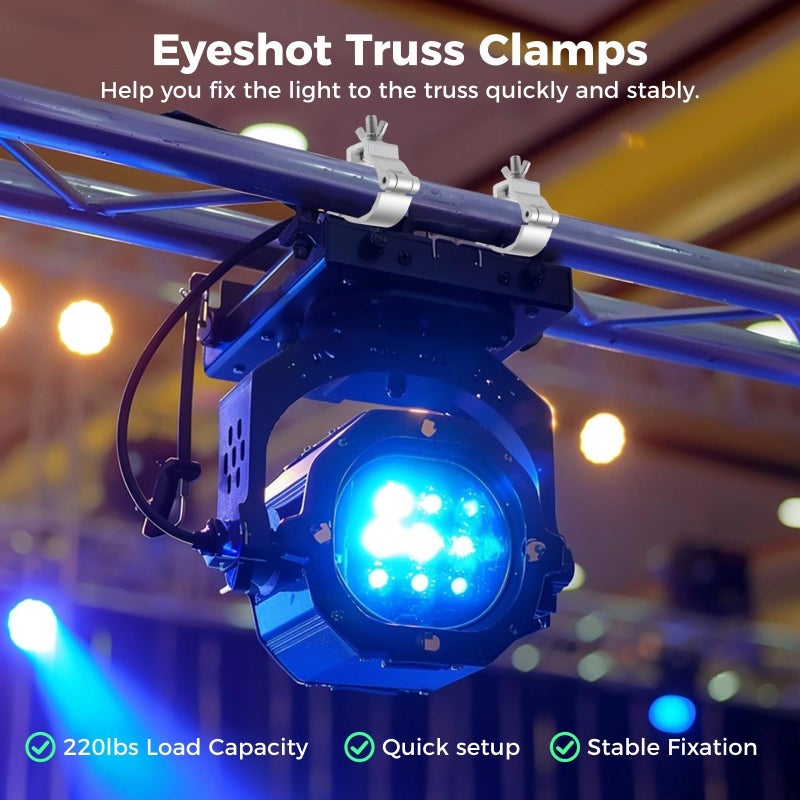 Aluminum O Clamps 220lb Capacity 10 Pack for Stage Lighting 1.89 2.05 Inch Pipe - Image 3