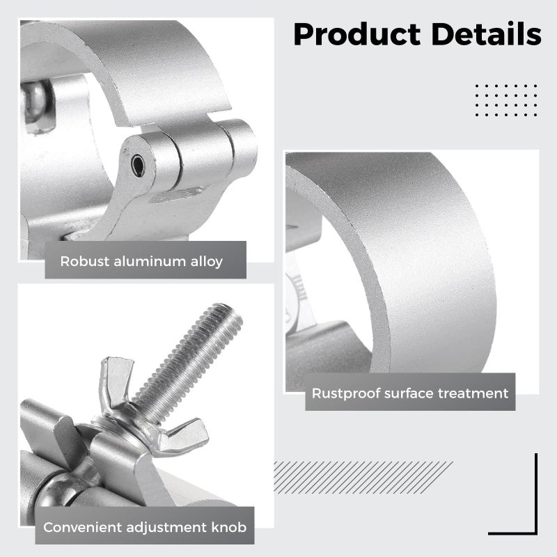 Aluminum O Clamps 220lb Capacity 10 Pack for Stage Lighting 1.89 2.05 Inch Pipe - Image 5