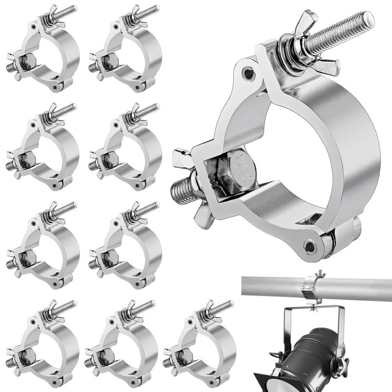 Aluminum O Clamps 220lb Capacity 10 Pack for Stage Lighting 1.89 2.05 Inch Pipe - Image 2