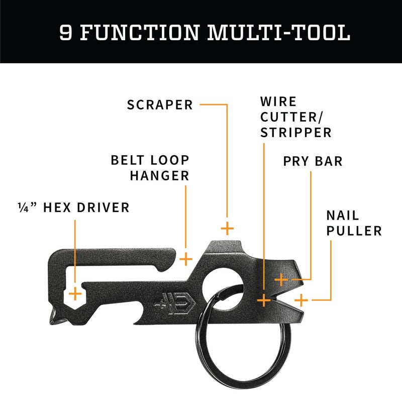 Gerber Gear Mullet Keychain - Multi-Tool Keychain with Pry Bar, Bottle Opener, and Wire Stripper - EDC Gear and Equipment - Black - Image 3
