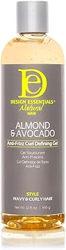 Design Essentials جيل تحديد التجاعيد المضاد للتجاعيد من تصميم أساسيات الشعر الطبيعي باللوز والأفوكادو 345 جرام - Image 1