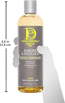 Design Essentials جيل تحديد التجاعيد المضاد للتجاعيد من تصميم أساسيات الشعر الطبيعي باللوز والأفوكادو 345 جرام - Image 2