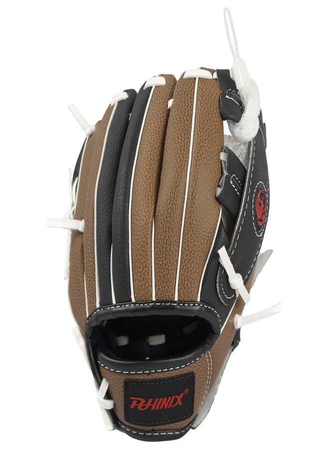 PHINIX Tee Ball Glove with Soft Baseball for Kids Play & Training 8.5"-10" (Right Hand Throw-Black&Brown, 8 1/2 ") - Image 4