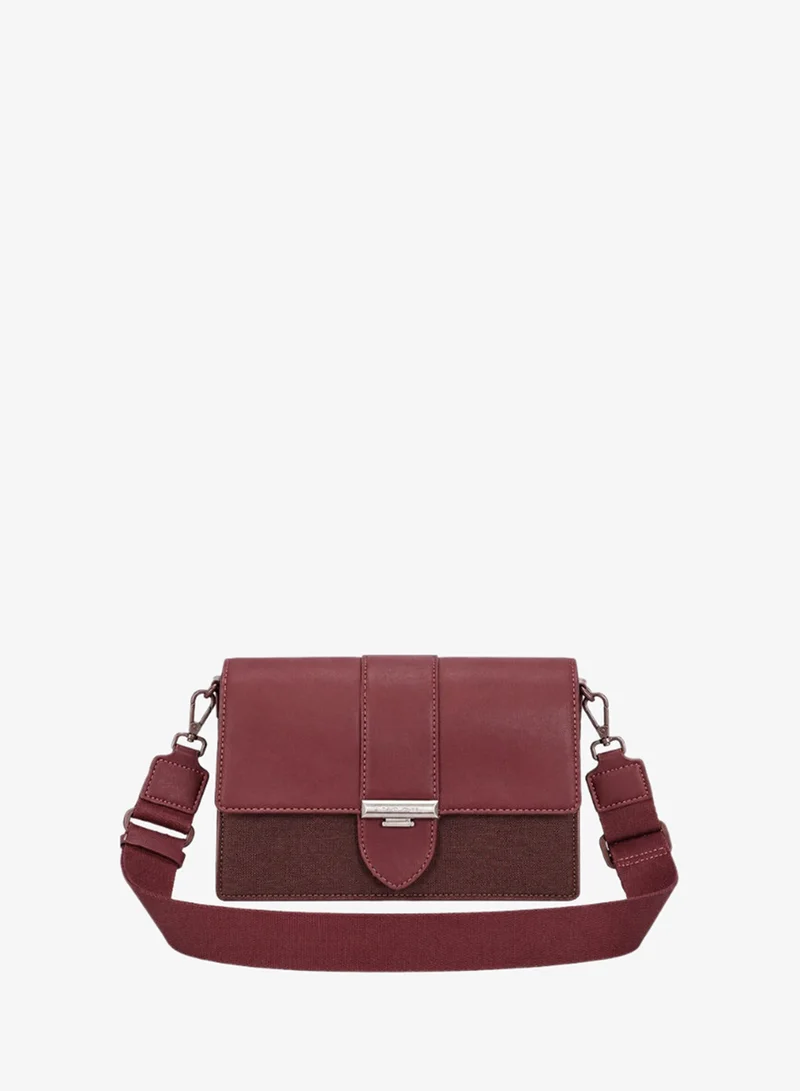 David Jones leather shoulder and cross body bag with flap- cross body leather and textile messenger purse with adjustable strap model cm7728