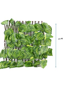 DRAMA HOME Artificial Ivy Leaves With Wooden Fence Green/Brown 40 centimeter  - Image 2